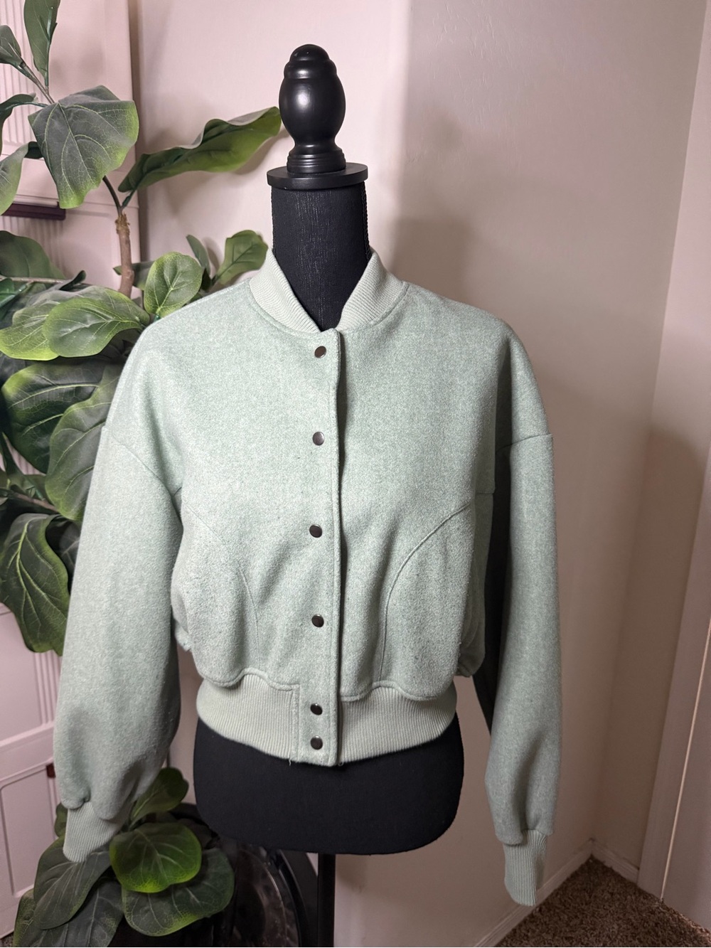Womens Mint Green Bomber Jacket